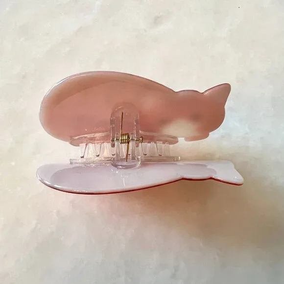 NWOT - Large Orange Cat Hair Claw Clip - Faux Mother of Pearl - Picture 3 of 3